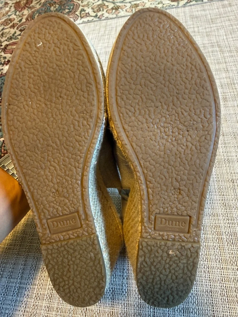 Dune London Klickss Di Closed Toe Wedge Espadrilles Gray Fabric - EU 39 / US 8